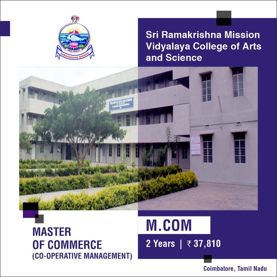 M.Com. at Sri Ramakrishna Mission Vidyalaya College of Arts And Science, Coimbatore